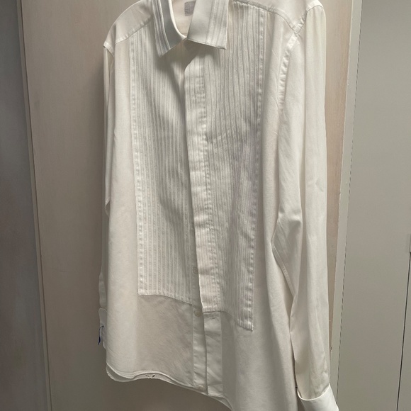 BEAUTIFUL STEFANO RICCI PLEATED TUXEDO WHITE SHIRT - SIZE L - Picture 6 of 6